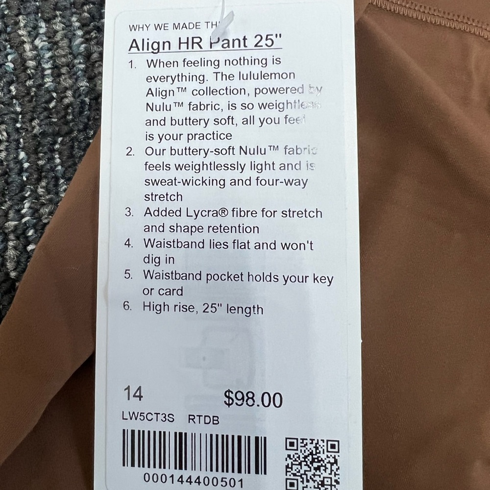 Lululemon align pant 25”